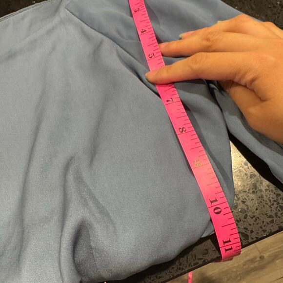 Kalmanovich Off The Shoulder Bubble Hem Crop Top Size 6 Blue - Picture 5 of 7